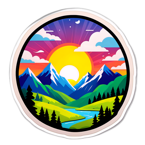 Paisaje matutino enmarcado por el sol