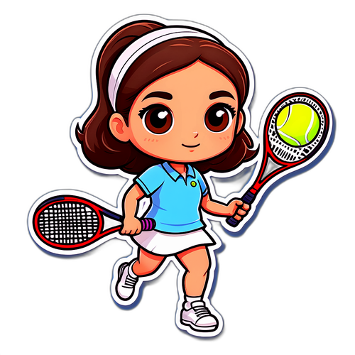 Magandang Sticker ng Cute na Kartoon ni Clara Tauson sa Tennis