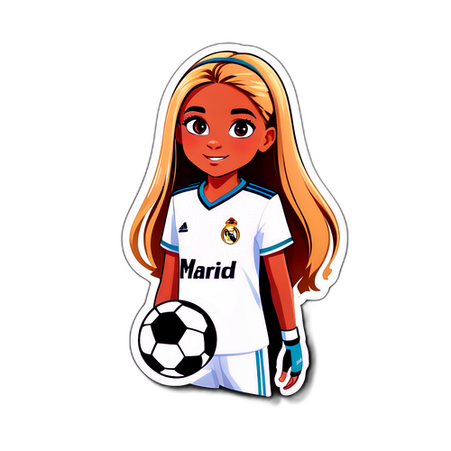 Chica rubia futbolista de la academia juvenil del Real Madrid