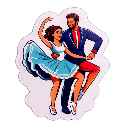 Sticker cu Medeea Marinescu și partenerul de dans