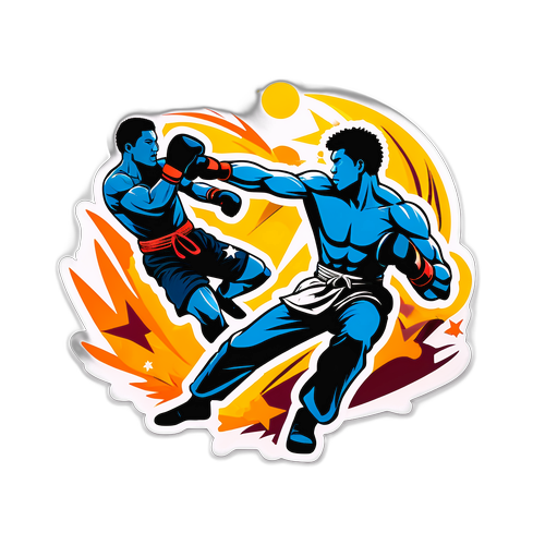 Autocollant dynamique de kickboxing