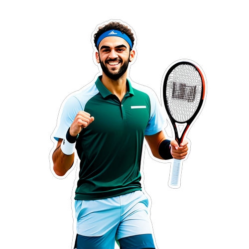 Adesivo di Matteo Berrettini: Stile Minimalista e Passione per il Tennis!