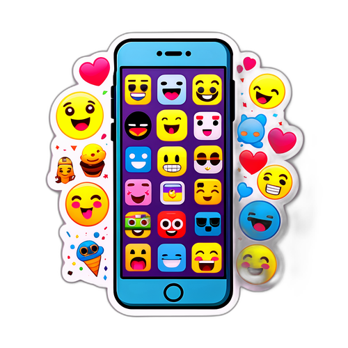 मज़ेदार स्टिकर: स्मार्टफोन और इमोजी