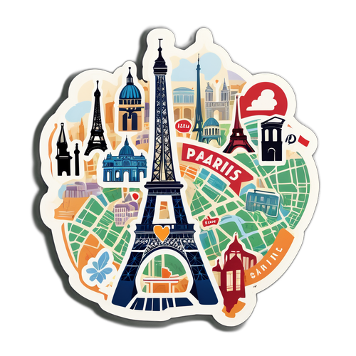 สติกเกอร์แผนที่ปารีส