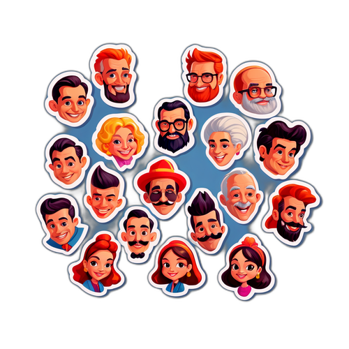 재미있는 캐리커처 인물 스티커