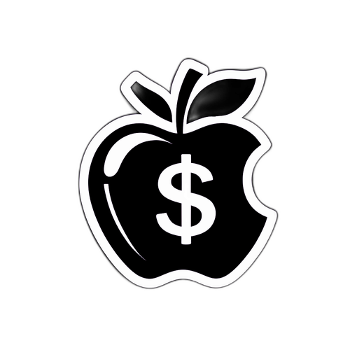 מדבקת תפוח עם סימן דולר