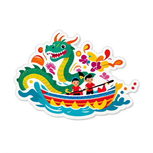 龙舟赛的欢乐场景
