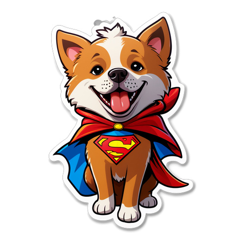 Superhero Dog Sticker