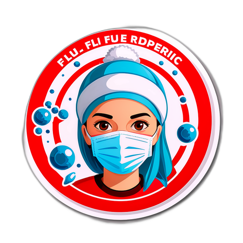 Nálepka zaměřená na epidemii chřipky