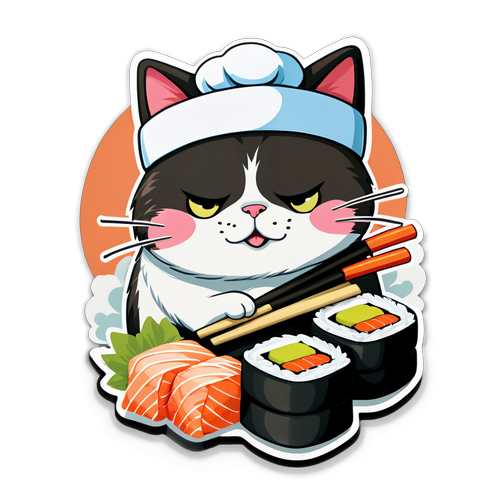 Sushi Master Cat: Culinary Cuteness