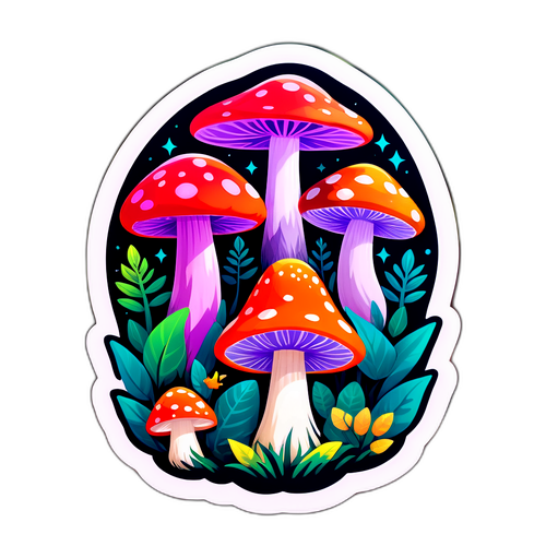 Magisk Skov med Glødende Svampe