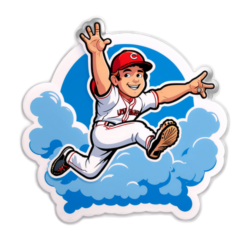 Playful Baseball Dive Sticker
