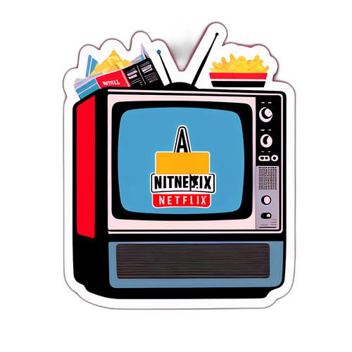 Autocollant Vintage TV Netflix