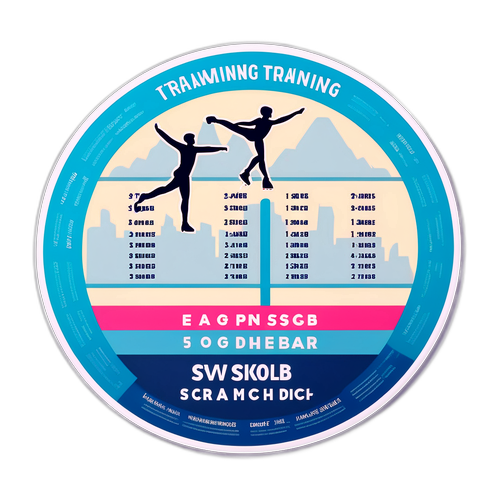 Современная иллюстрация фигуристов на тренировке с расписанием