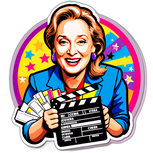 Fargerik klistremerke av Meryl Streep