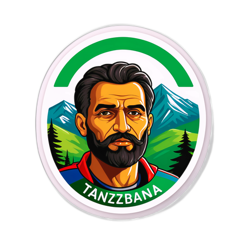 Sticker cu portretul simbolic al lui Tanczos Barna