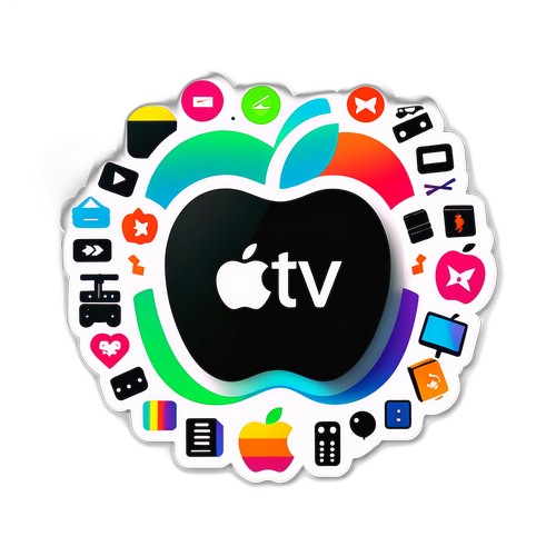 Sticker minimalista del logo de Apple TV