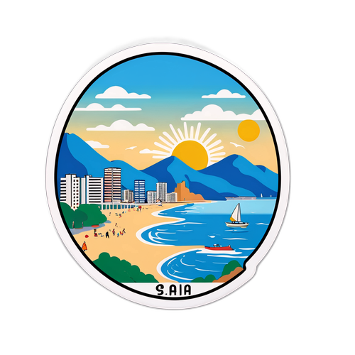 부산의 여름 풍경 스티커