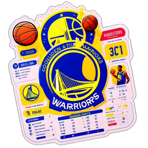 Basketball Sticker na may Logo ng Golden State Warriors