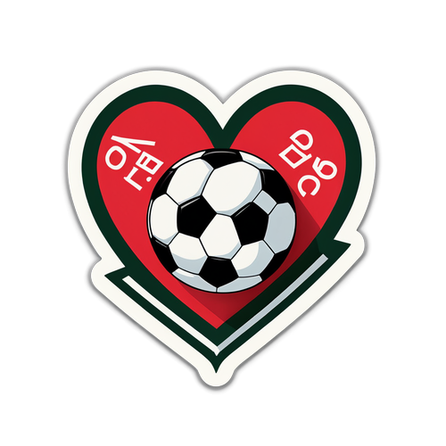 Diseño de balón de fútbol con la frase 'El corazón late más fuerte en el campo.'