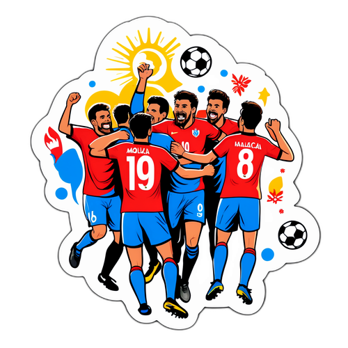 Vrolijke Voetbalviering Sticker