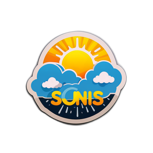 Diseño de sticker del pronóstico del tiempo en San Luis