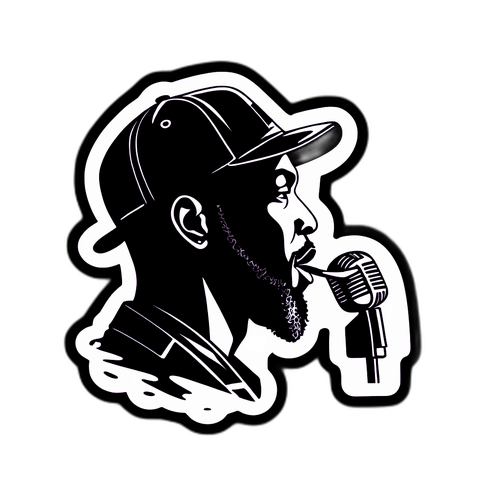 Silhouette de Gims avec notes musicales