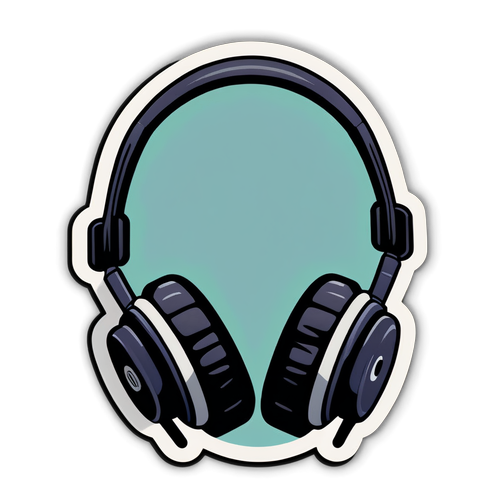Autocollant minimaliste de casques audio