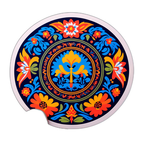 Дизайн наклейки с фольклором и традиционным искусством Армении для подчеркивания культурного наследия