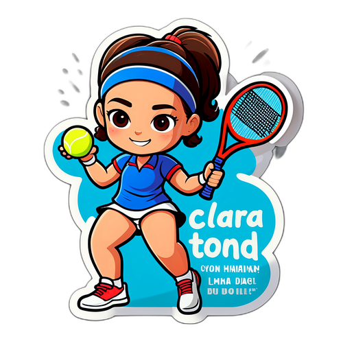 Klistermærke af Clara Tauson der spiller tennis
