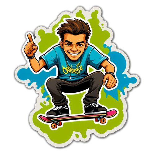Cool skateboarder med graffiti stil