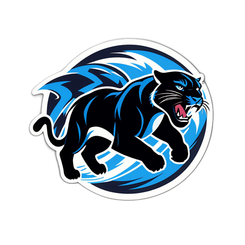 Dynamic Panther Action Sticker