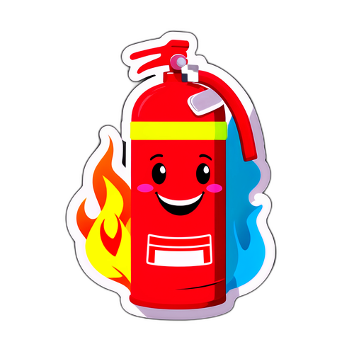 可愛的滅火器貼紙