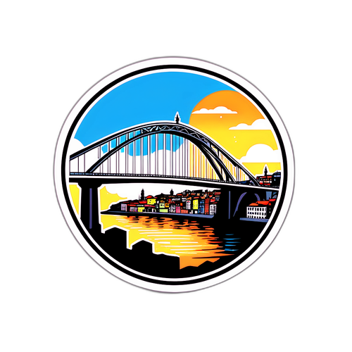 สติกเกอร์ตัวแทนเมืองปอร์โตกับสะพานที่มีชื่อเสียง
