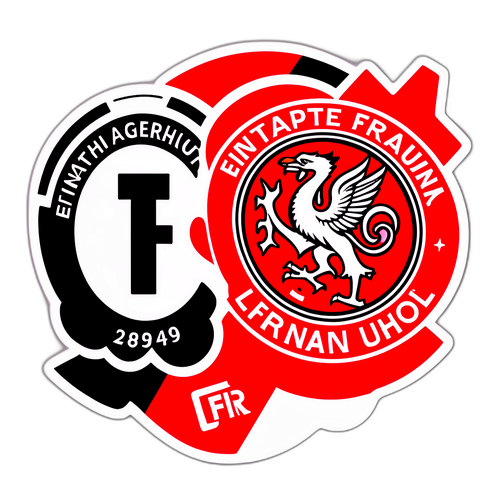 Sticker som hedrer kampen mellom Eintracht Frankfurt og Liverpool