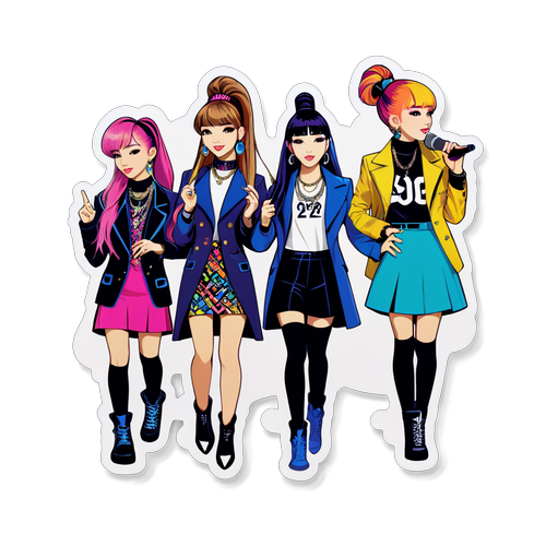 Balik sa Nostalgia: Ang Makulay na Sticker ng 2NE1 na Puno ng Musika at Saya!