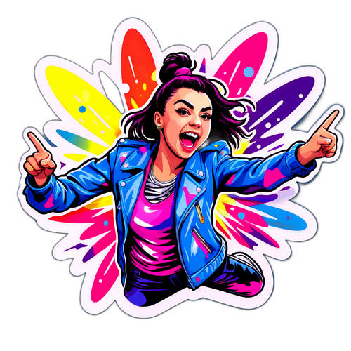 Energetisk klistermærke af Charli XCX