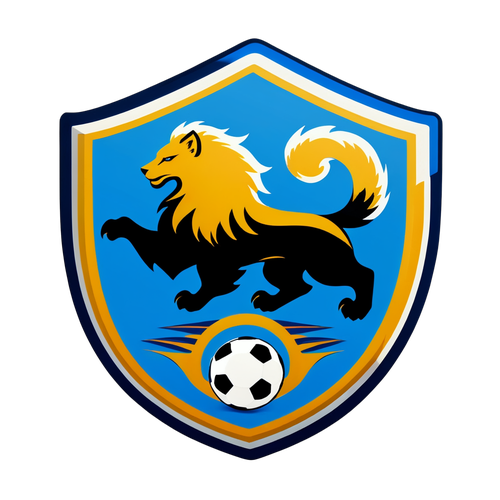 Logo Atalanta dengan Latar Belakang Lapangan Sepak Bola