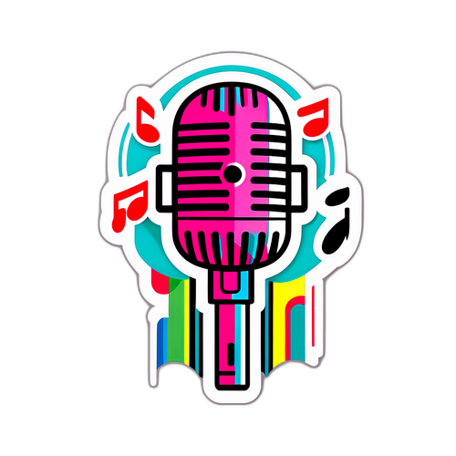 Minimalist Mikrofon mit Noten