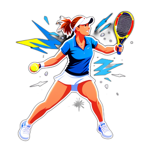 Sticker med impressionerende tennisserve