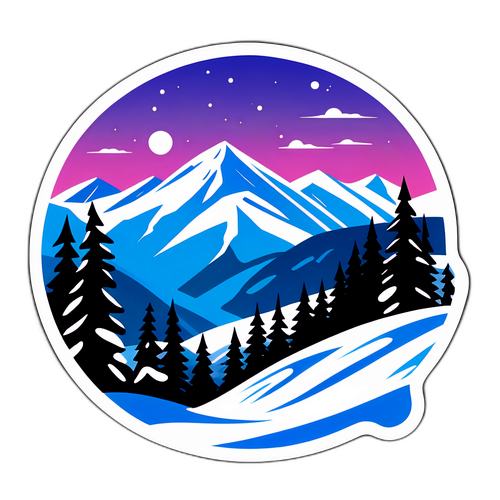 Sticker peisaj de schi