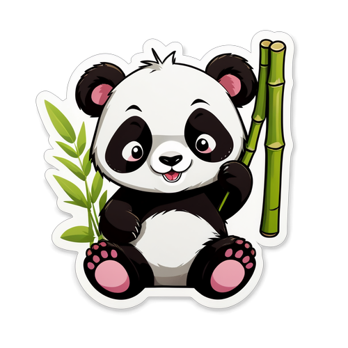 Unlock the Cutest Vibe: This Winking Panda Sticker Will Steal Your Heart!