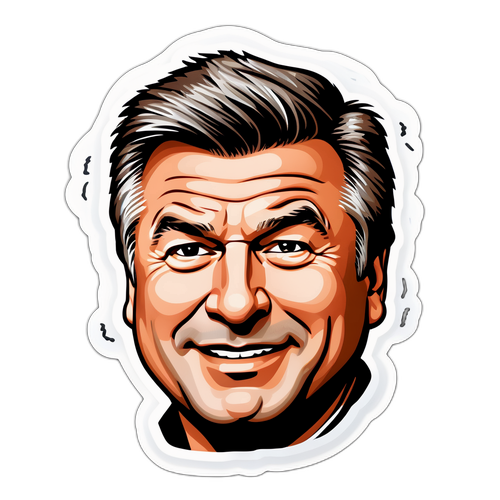 Playful Alec Baldwin Caricature Sticker