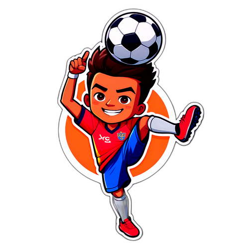 הוא מאזן כדור ספורט על ראשו