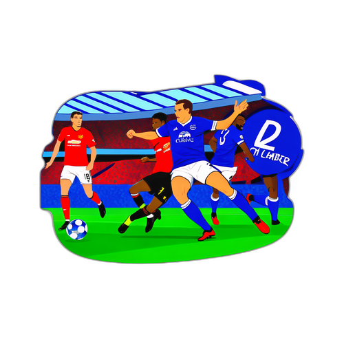 Ilustrație dinamică a unui meci între Man Utd și Everton