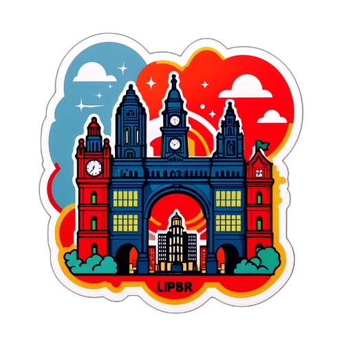 עיצוב מדבקה המתקשר לתיירות מנצ'סטר וליברפול