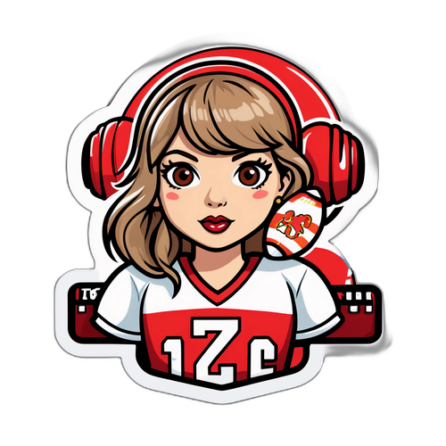 Whimsical Taylor Swift Chiefs Game Sticker