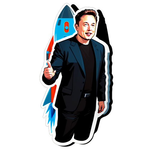 Elon Musk w Futurystycznym Stylu: Niezwykła Podróż w Kosmos z Rakietą za Plecami!