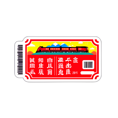 国庆火车票贴纸