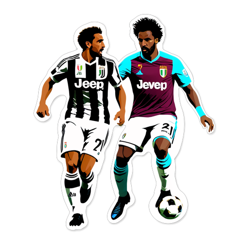 Sticker ya Juventus ikikabiliana na Aston Villa